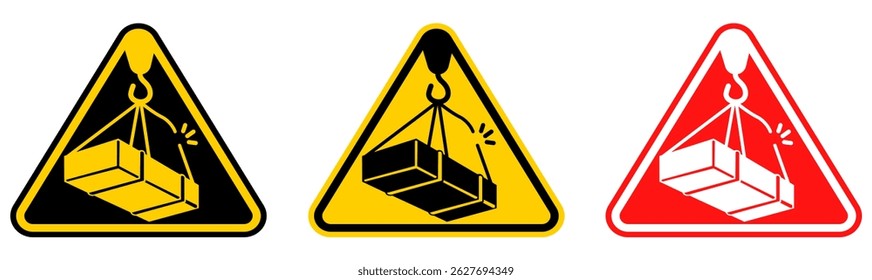 set Attention overhead crane sign Symbols design template vector illustration