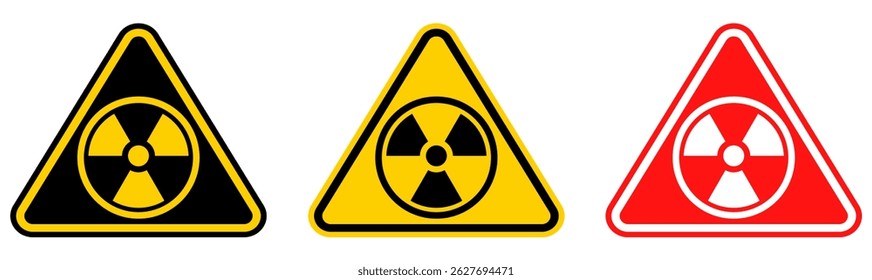 set Attention radioactive sign Symbols design template vector illustration