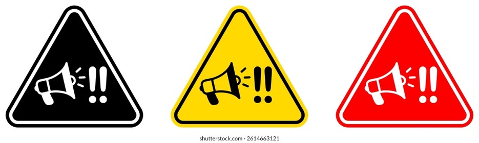 	
set Attention sign announcement Symbols design template vector illustration