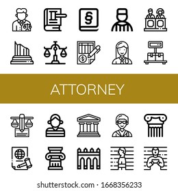 Set of attorney icons. Such as Lawyer, Column, Law, Scale, Balance, Prisoner, Jury, Justice, Legal, Aguas livres , attorney icons
