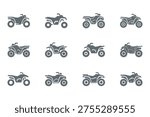 set of atv icons, all terrain vehicle, offroad vehicles