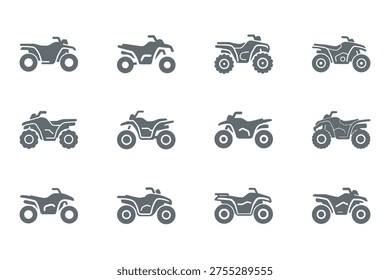 set of atv icons, all terrain vehicle, offroad vehicles