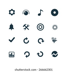 set of audio icons on white background
