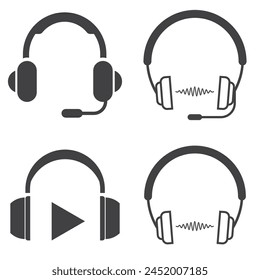 set of audio icons vector illustration