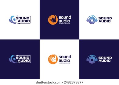 Satz von Audio-Sound-Logo-Design