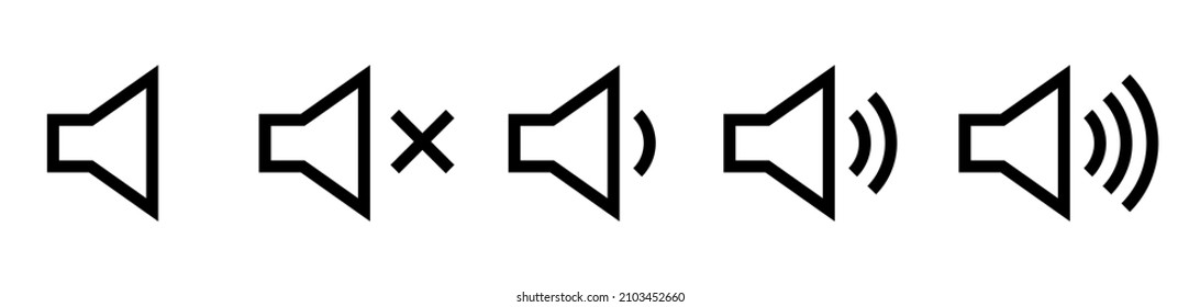 Set of Audio speaker volume icons - vector illustration