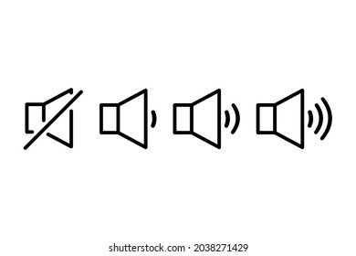 Set of Audio speaker volume line icons. Vector illustration
