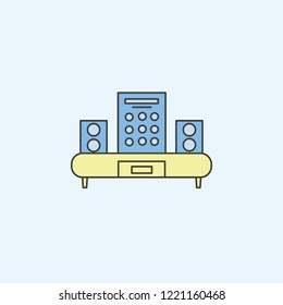 set of audio speakers icon. Element of house hold icon for mobile concept and web apps. Colored set of audio speakers icon can be used for web and mobile