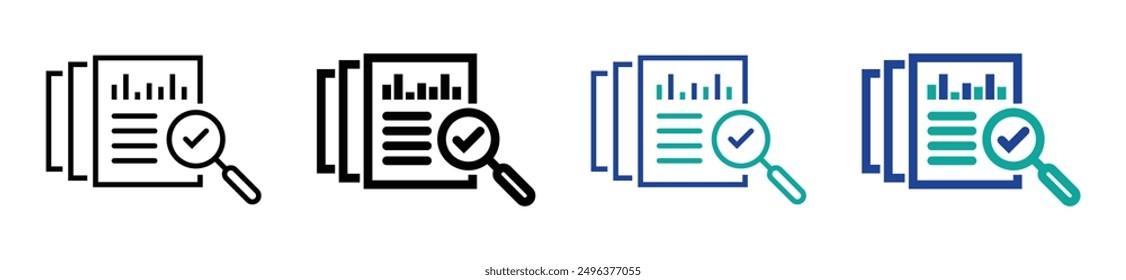 Conjunto de Vector de ícono de auditoría. Vector stock. ilustración. EPS 10. 