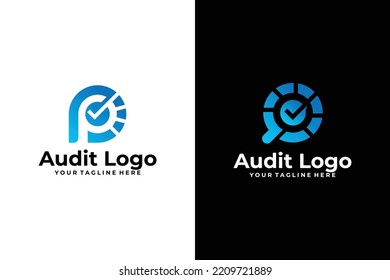 set of audit logo vector design template