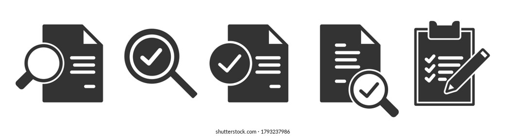Set of audit simple icons in black