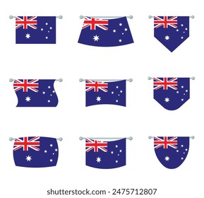 Conjunto de banderas de Australia Anuncios en diferentes Formas