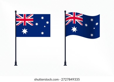 Conjunto de banderas de Australia aisladas para la celebración del Día de la Independencia