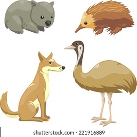 Set of Australian animals.