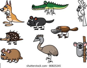 Set of australian animals