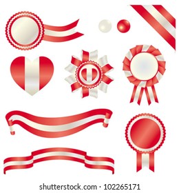 set of a austrian national flag