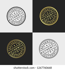 Set Of Authentic Stamp Vector