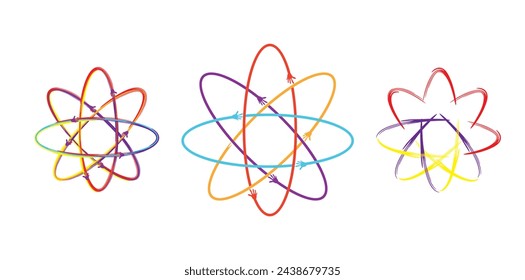 Set of Autism Awareness Science Logo Designs Showing Connection  And Linkage