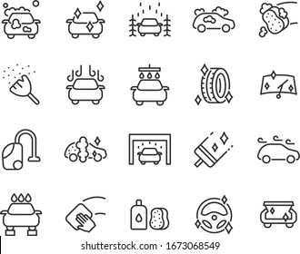 set of auto care icons, car wash service