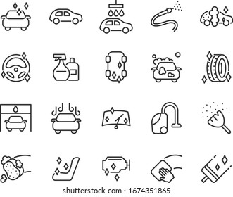 Set von Auto-Care-Icons, Auto-Waschdienst