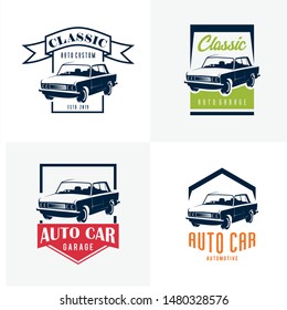 Set of Auto Classic Car Logo Design Templates