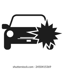 Set of Auto crash signs. Broken cars signs collection. Vector illustration.