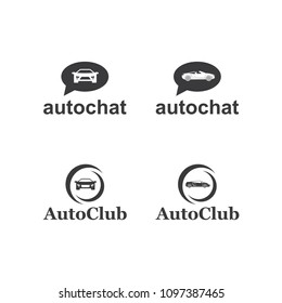 set auto logo design, design concepts, emblems, isolated white background icons
