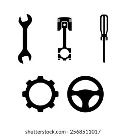 Set of Auto parts icon design. Automotive parts, automobile repairing car, vector design and illustration