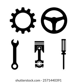 Set of Auto parts icon design. Automotive parts, automobile repairing car, vector design and illustration