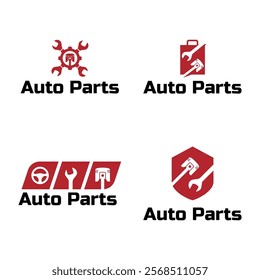 Set of Auto parts logo design. Automotive parts, automobile repairing car, vector design and illustration