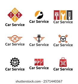 Set of Auto parts logo design. Automotive parts, automobile repairing car, vector design and illustration