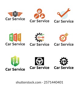 Set of Auto parts logo design. Automotive parts, automobile repairing car, vector design and illustration