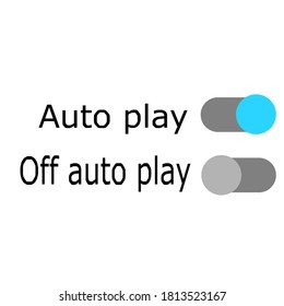 Juego de botones de reproducción automática y apagado del juego automático en un diseño plano