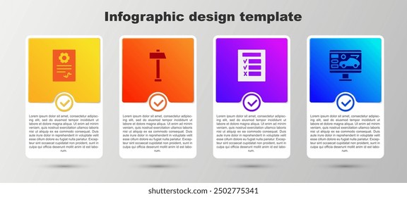 Set Auto service check automotive, Hammer, Car inspection and Diagnostics condition of car. Business infographic template. Vector