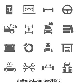 Set Of Auto Service Repair Parts Mechanic Icons