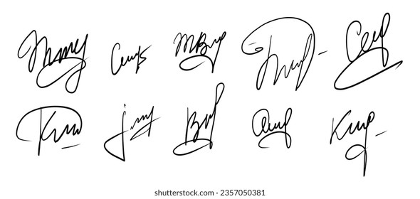 Set mit Autogramm im handgeschriebenen Stil