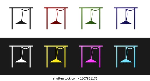 Set Automatic irrigation sprinklers icon isolated on black and white background. Watering equipment. Garden element. Spray gun icon.  Vector Illustration