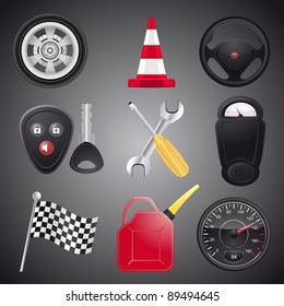 Set of automobile icon,vector