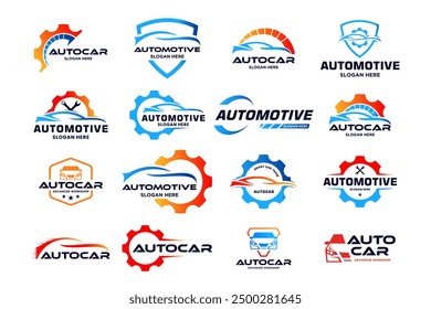 Set of automotive emblem logo design. Mechanic repair logo