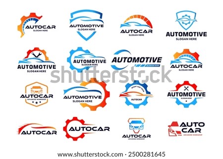 Set of automotive emblem logo design. Mechanic repair logo