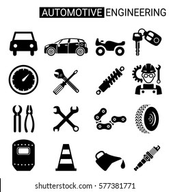 Set of automotive engineering icon design for automotive Industry