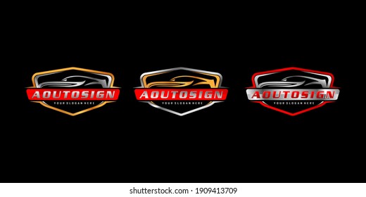 set of automotive logo. vector cars dealers, detailing and modification logo design concept illustration