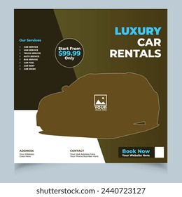 Set von AUTOMOTIVE SERVICES Layout-Vorlagen, Autos zum Verkauf Miete Broschüre, Mockup Flyer. Vektorgrafik