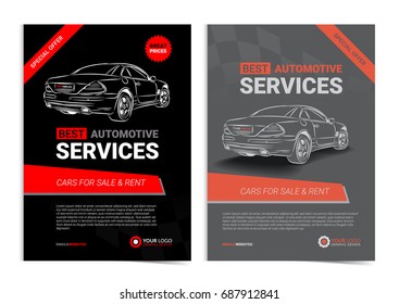 Set Automotive Services Layout Templates Cars Stock Vector (Royalty ...