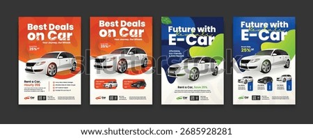 Set of automotive services layout templates, cars for sale and rent flyer template, mockup flyer. car rent business layout poster