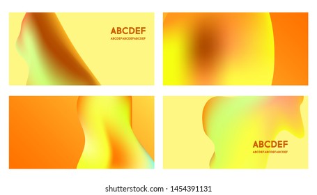 Set of autumn background abstract four square vector banners vector illustration