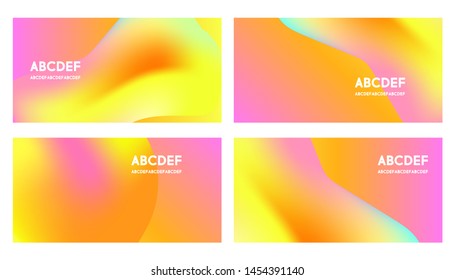 Set of autumn background abstract four square vector banners vector illustration