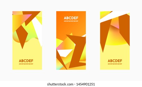 Set of autumn background abstract four square vector banners