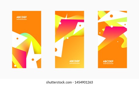Set of autumn background abstract four square vector banners