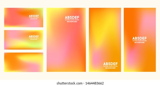 Set of autumn background abstract four square vector banners vector illustration